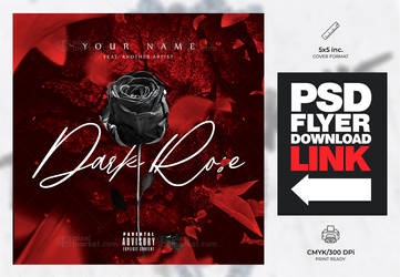 Dark Rose CD Mixtape Rap Album Cover Template by DiamondTemplates