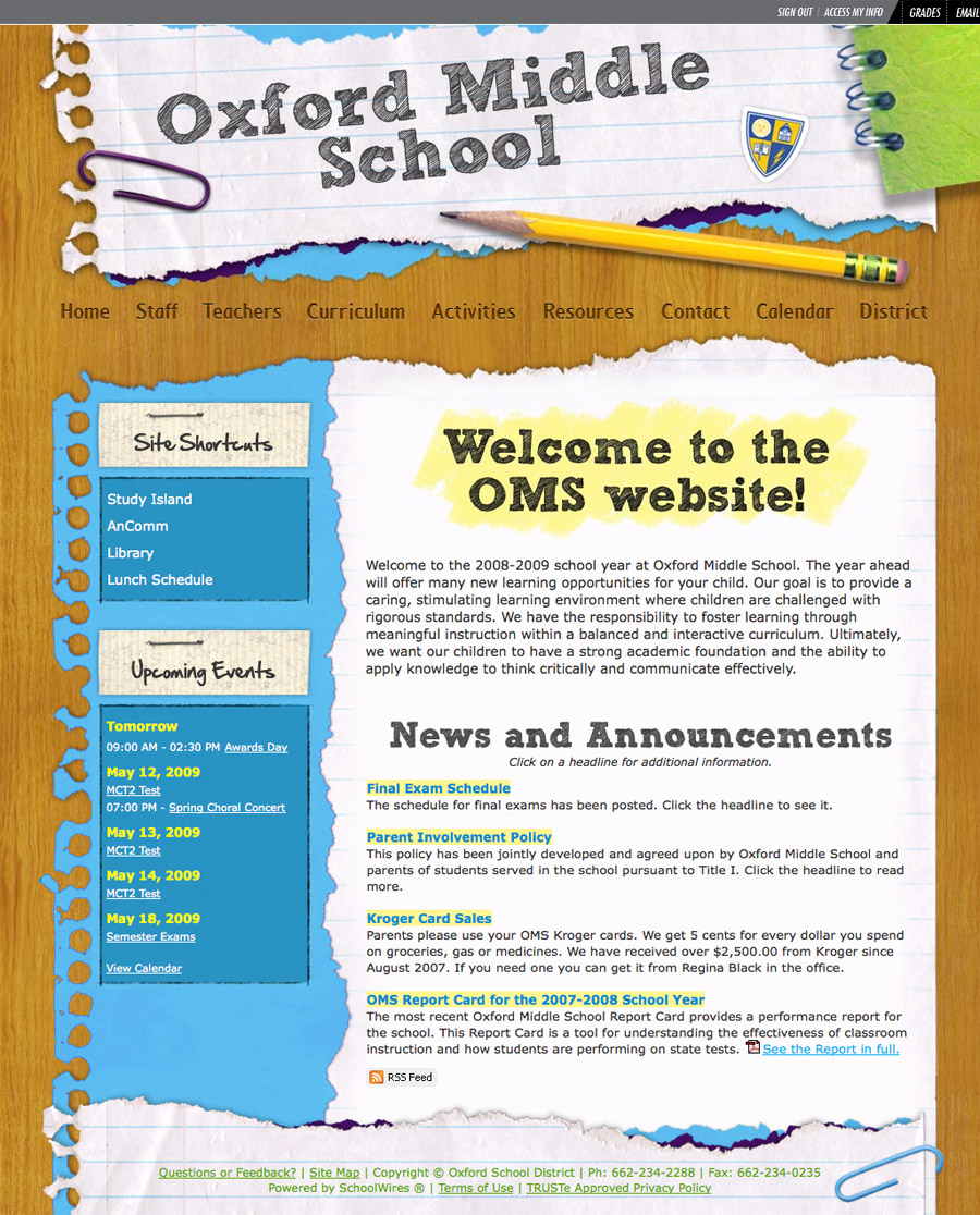 Oxford Middle School Website