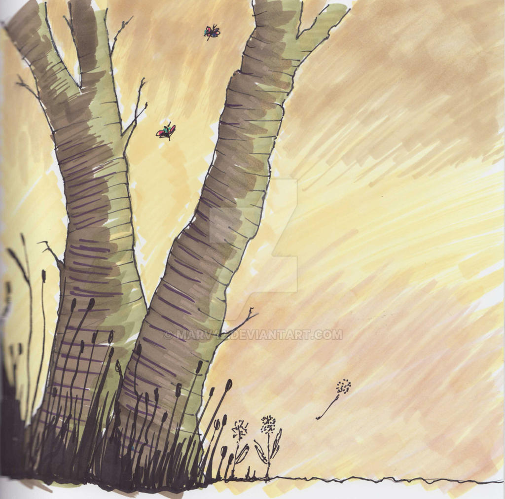Forest Background Sketch by marv42 on DeviantArt