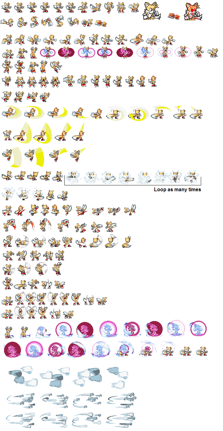 Super Tails sprites sheet v1 by DarkSeth644 on DeviantArt