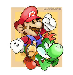 Paper Mario and Yoshi Kid