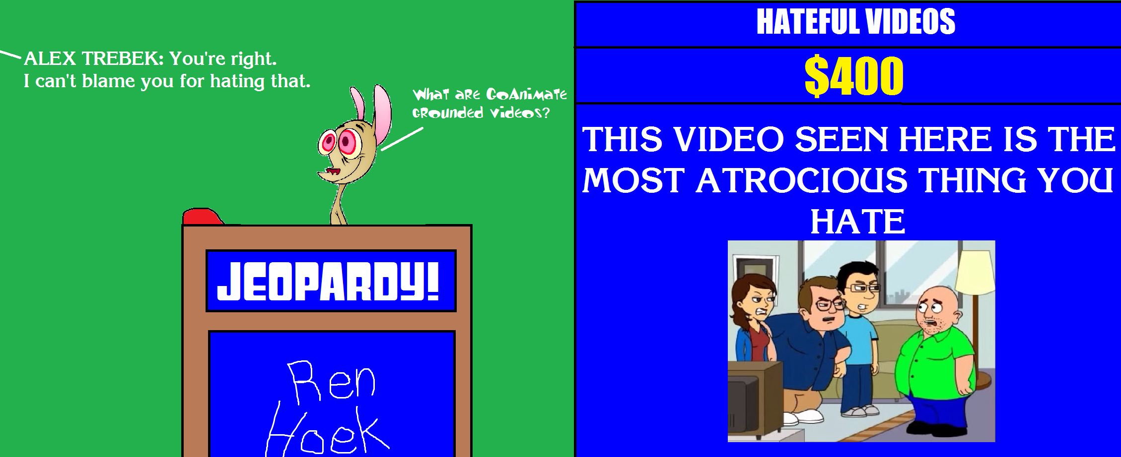Threeve SNL Celebrity Jeopardy - Ren Knew About GoAnimate by ...