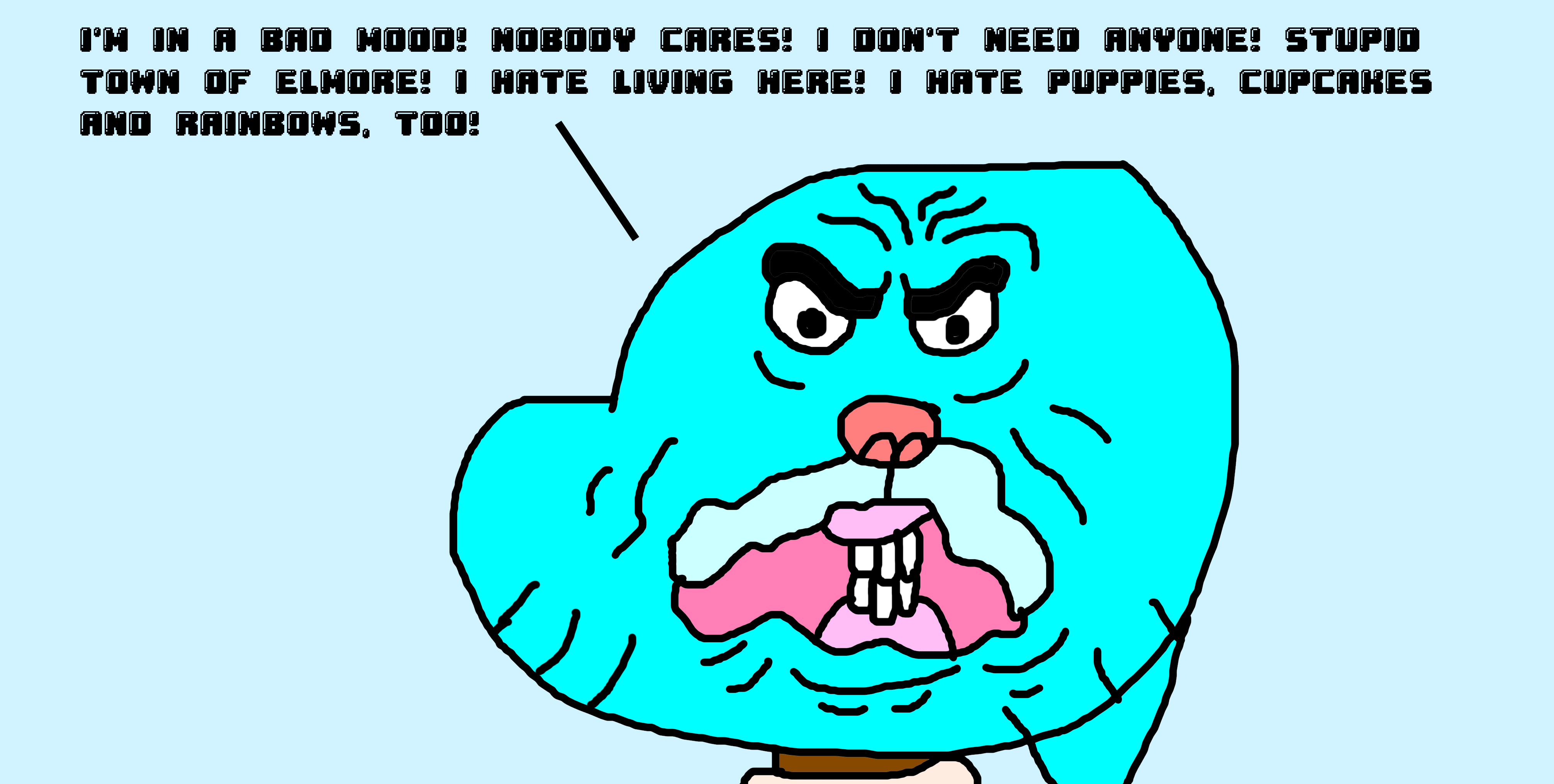 Gumball's Bad Mood by MJEGameandComicFan89 on DeviantArt