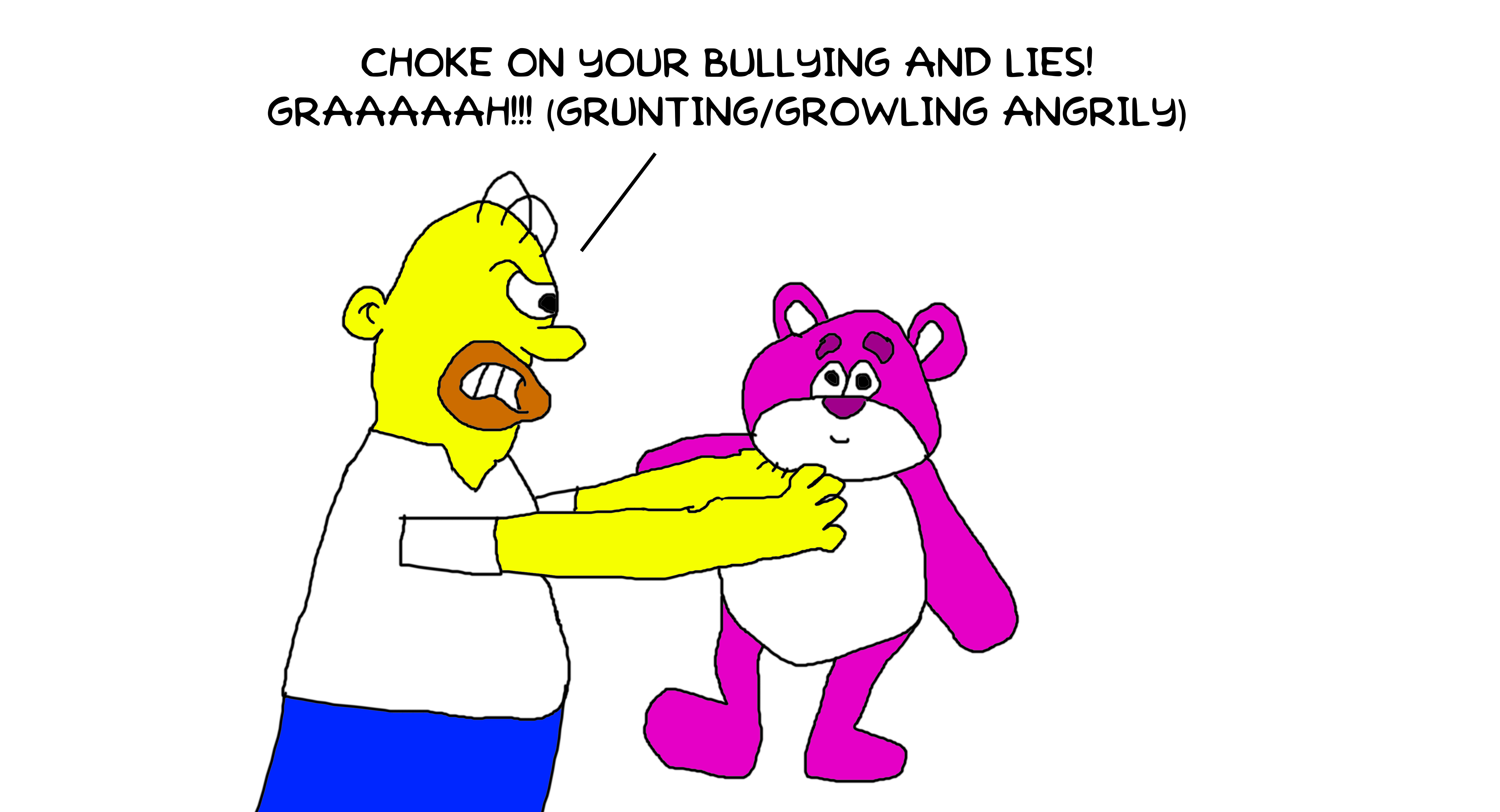 Homer Simpson Strangling Lotso by MJEGameandComicFan89 on DeviantArt