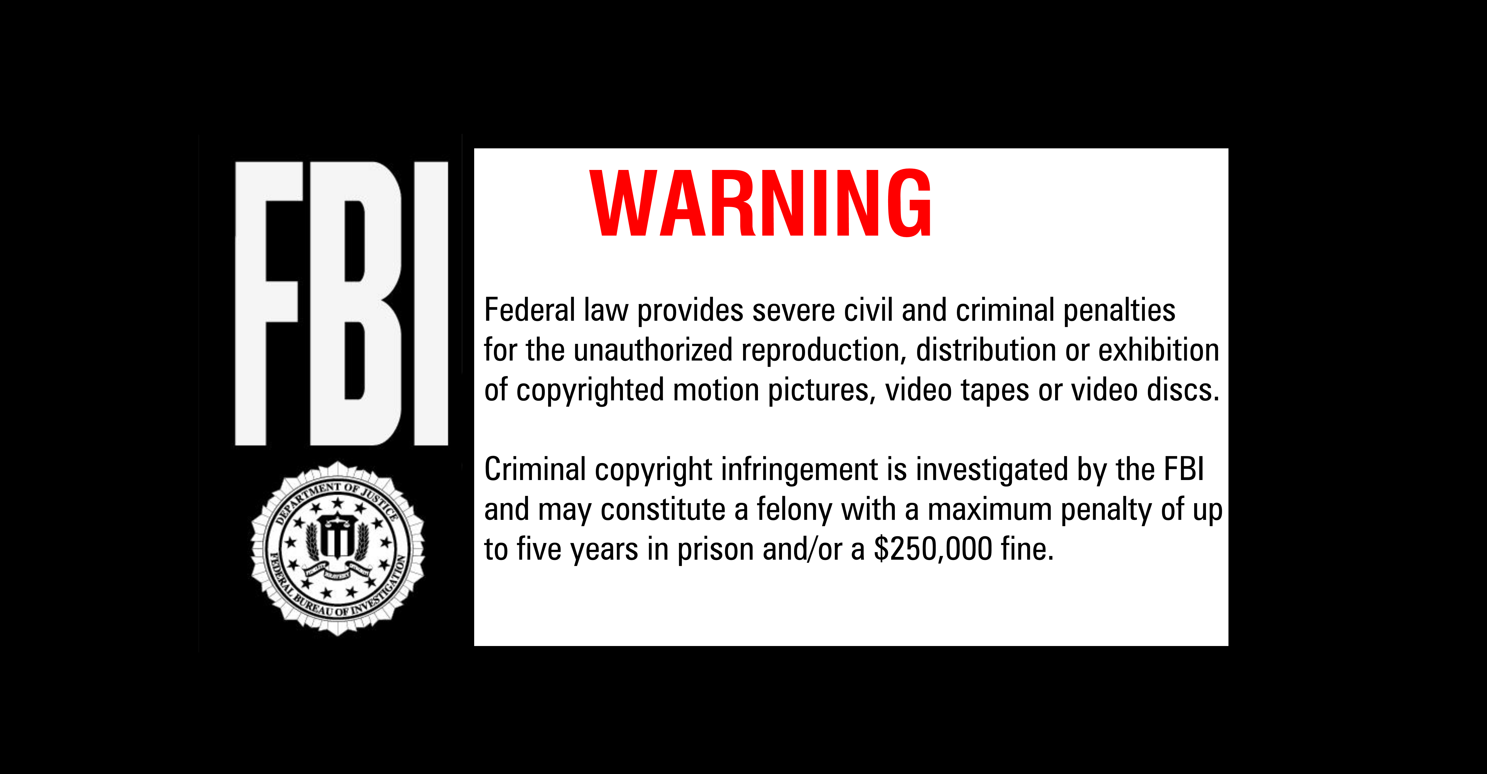 Warner Bros. FBI Warning Screen (1982-2004) by MJEGameandComicFan89 on ...