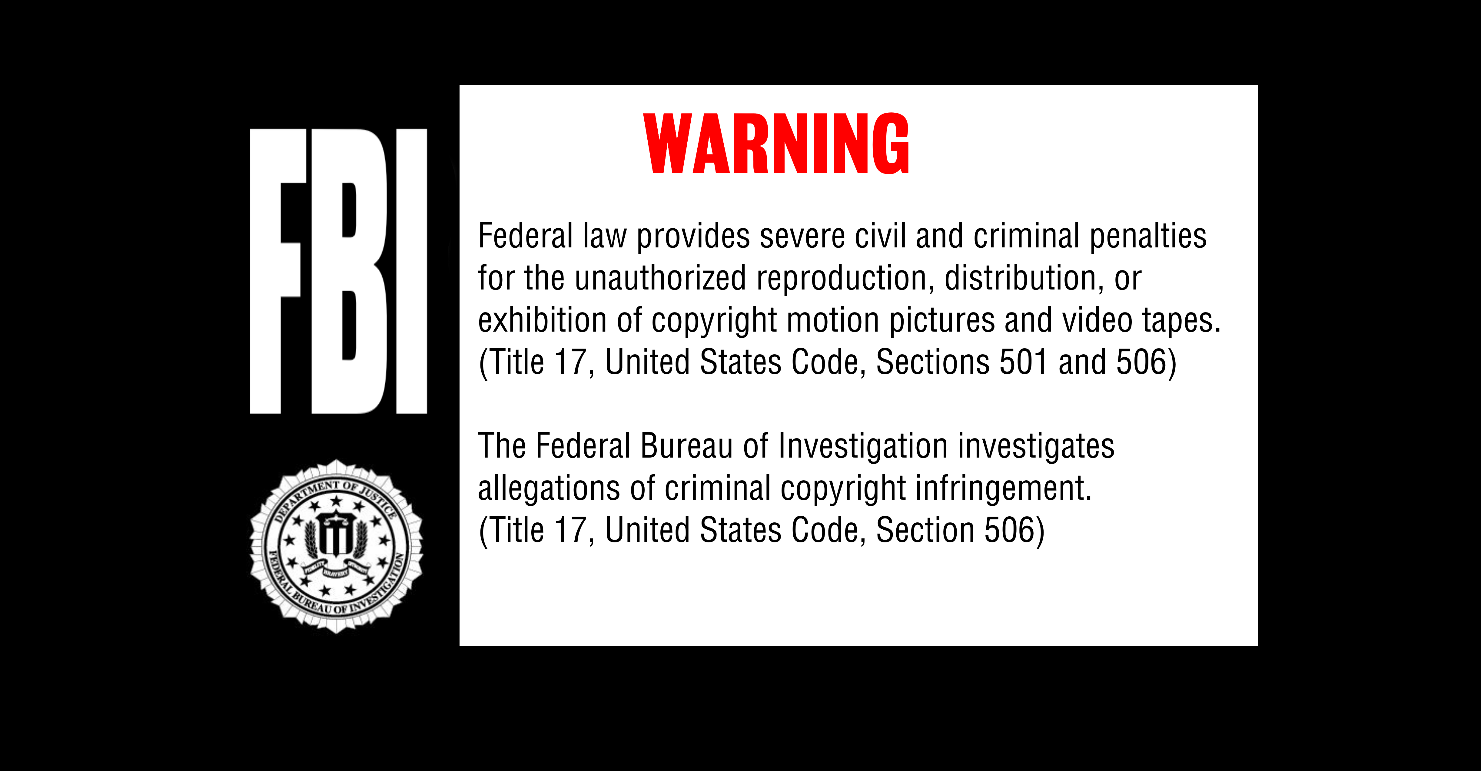 FBI Warning from View Video by MJEGameandComicFan89 on DeviantArt