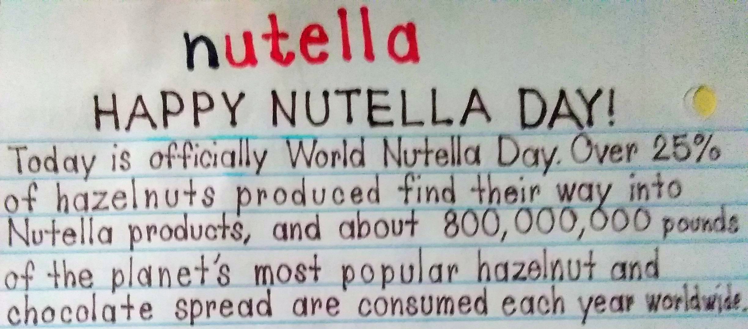 Happy World Nutella Day By Mjegameandcomicfan On Deviantart Happy World Nutella Day By Mjegameandcomicfan On Deviantart