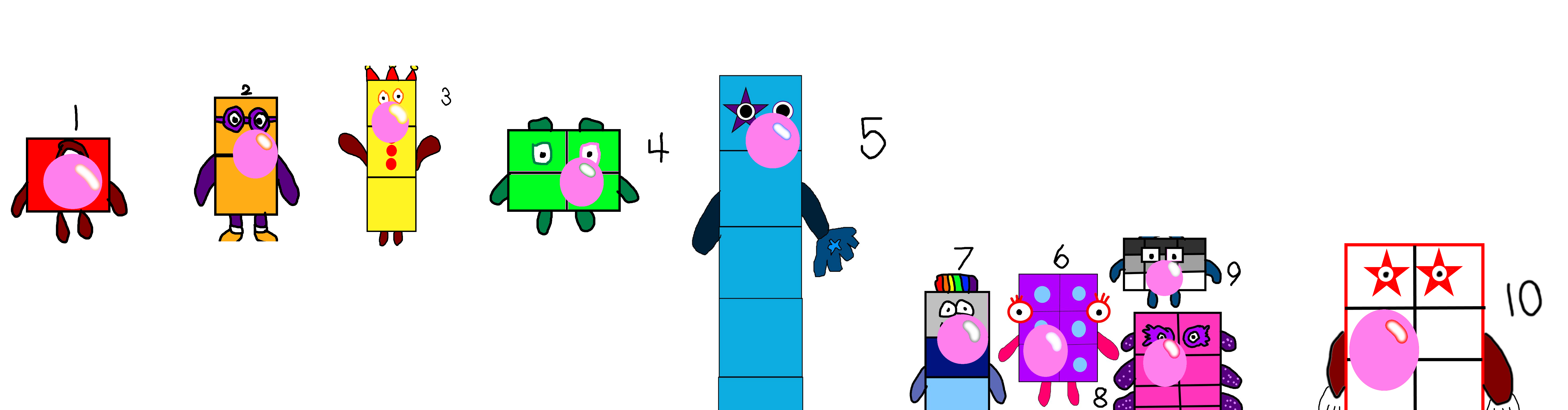 Pink Blocks Number 7 Numberblocks with Pink Bubblegums by MJEGameandComicFan89 on DeviantArt
