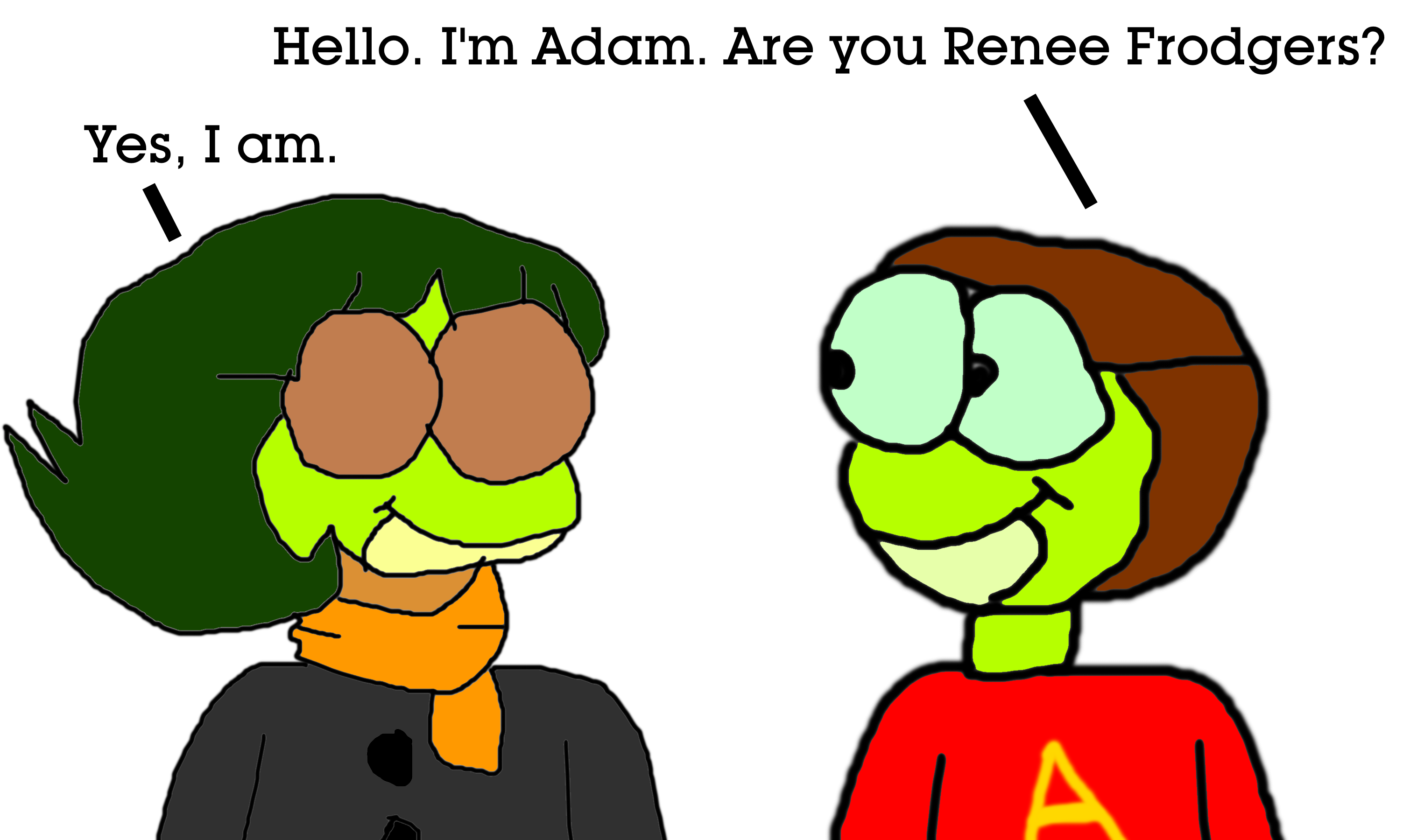 Adam as a Frog Meeting Renee Frodgers by MJEGameandComicFan89 on DeviantArt