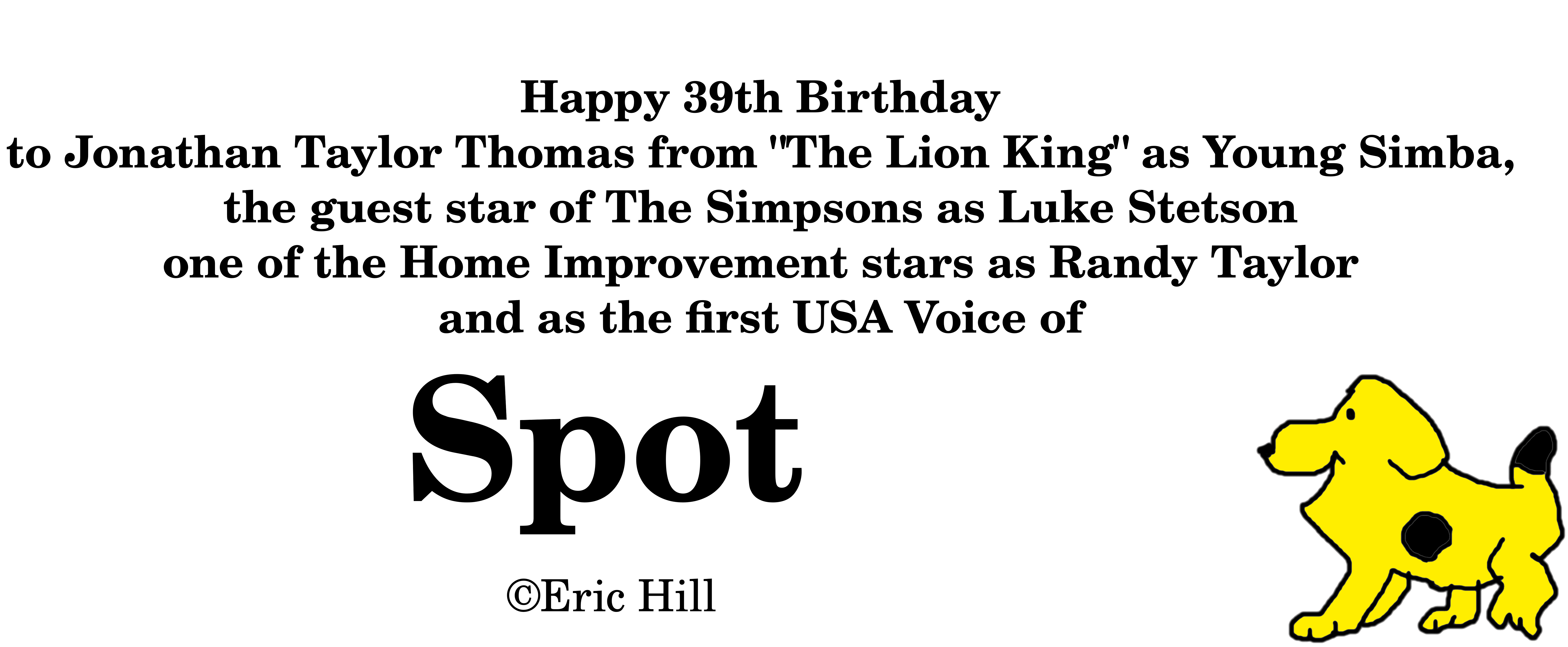 Spot for Jonathan Taylor Thomas’ 39th Birthday by MJEGameandComicFan89