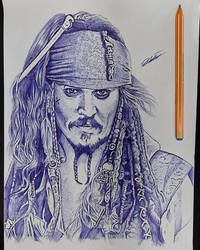 Pen Portrait Draw Johnny Deep