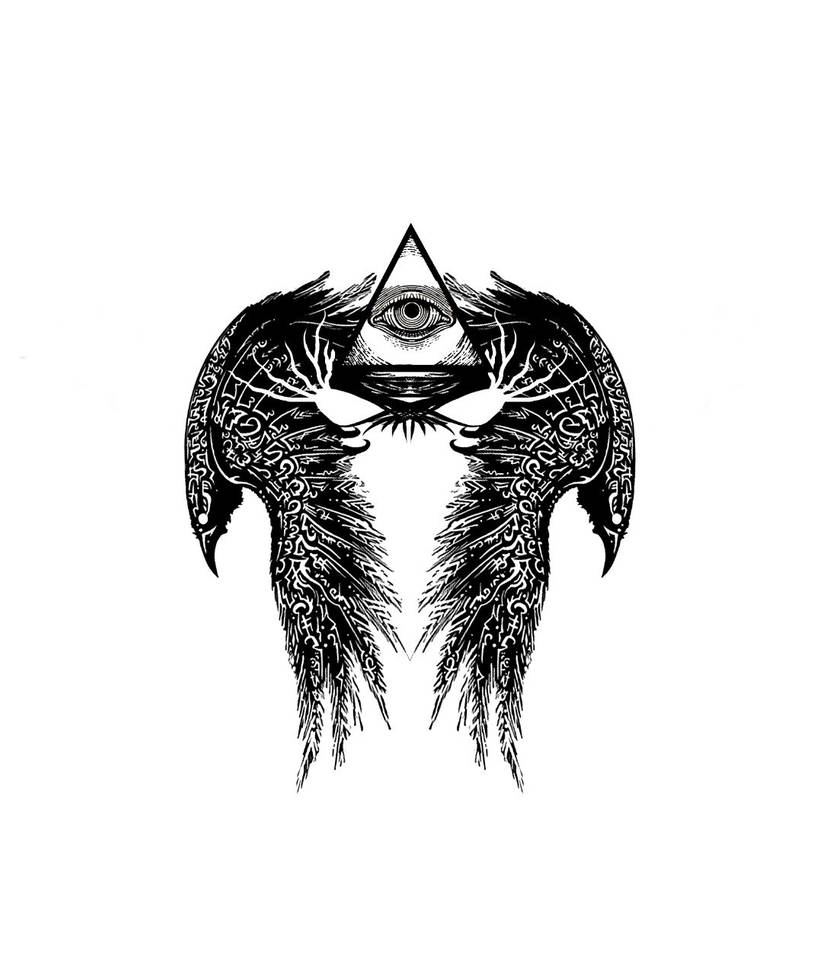 3 Eyed Runic style crow tattoo design by 21V on DeviantArt
