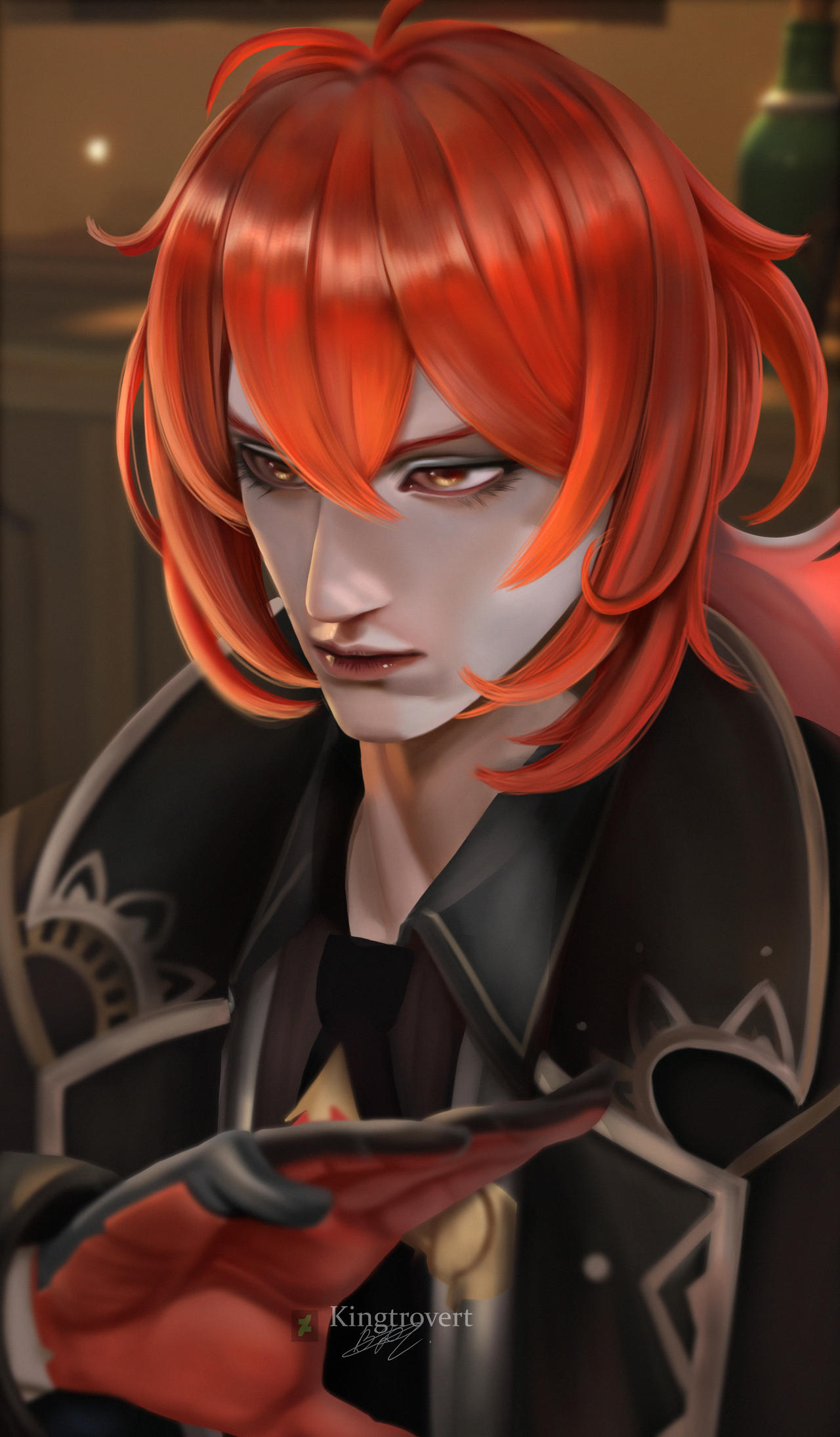 Diluke Diluc Portrait Genshin Impact Fan art by King by Kingtrovert on DeviantArt