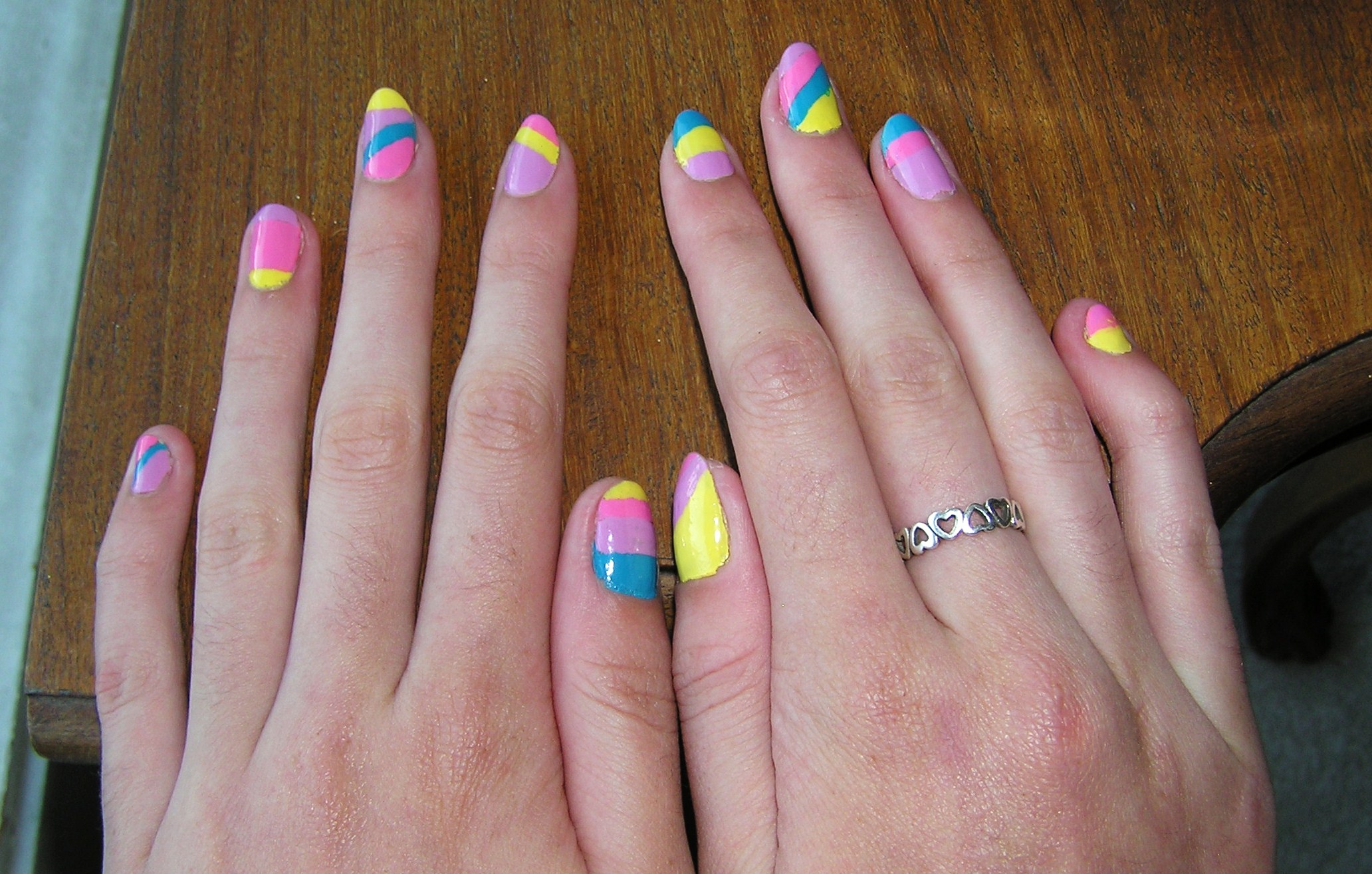 Colorful pastel nails