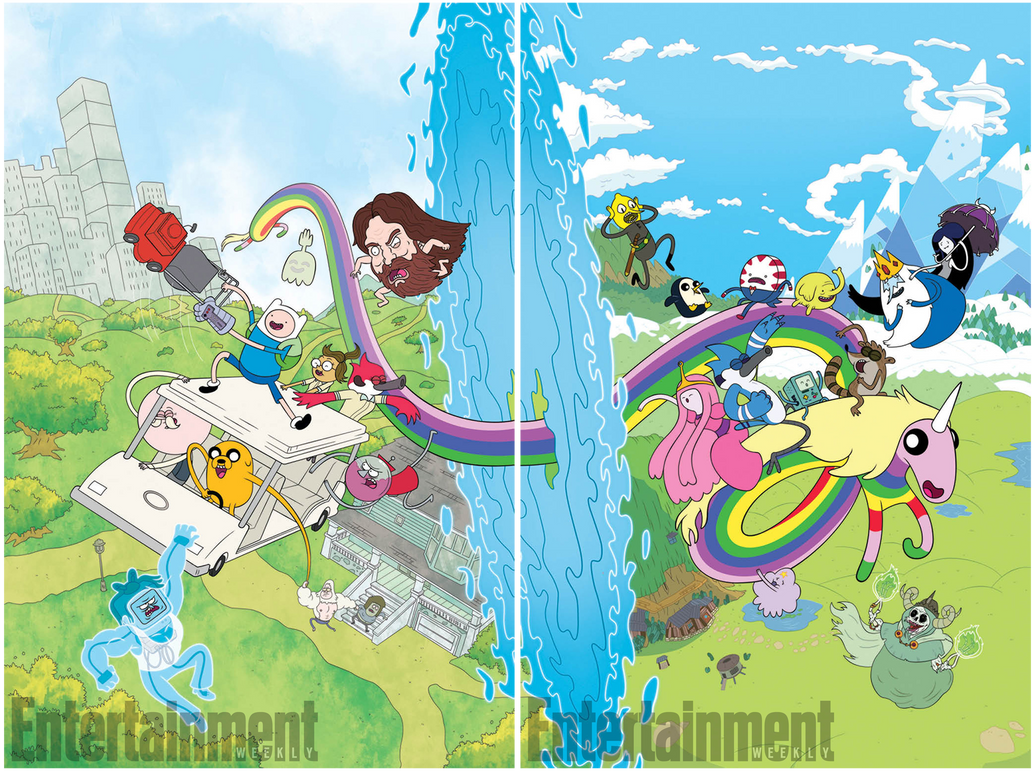 Adventure Time Regular Show Crossover Cover #1 by Phil-Crash-Murphy