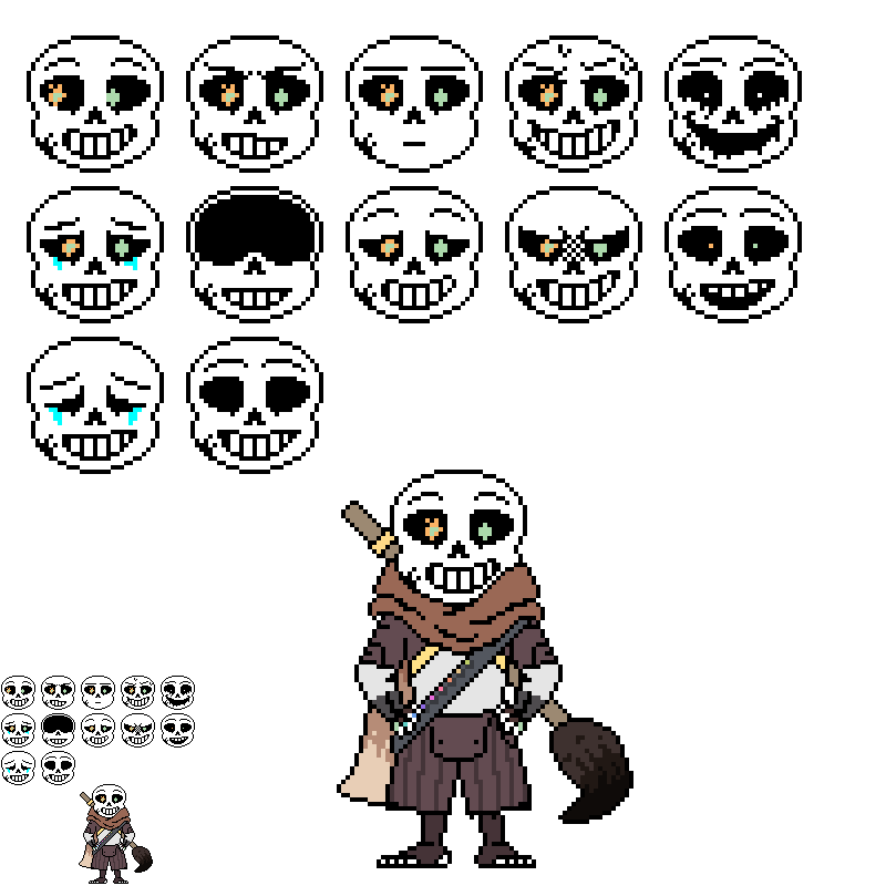 Normal Sans and Underswap Sans dialogue sprites by iGretz on