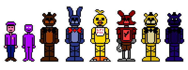 FNaF 1 Animatronics FNaF 4 Minigame sprite style : r