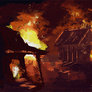 Burning Village - Mood Painting