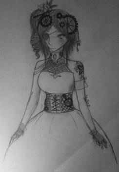 Steampunk stylish girl