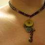 Purple rose necklace