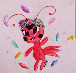 Tikki is one with the flowers...