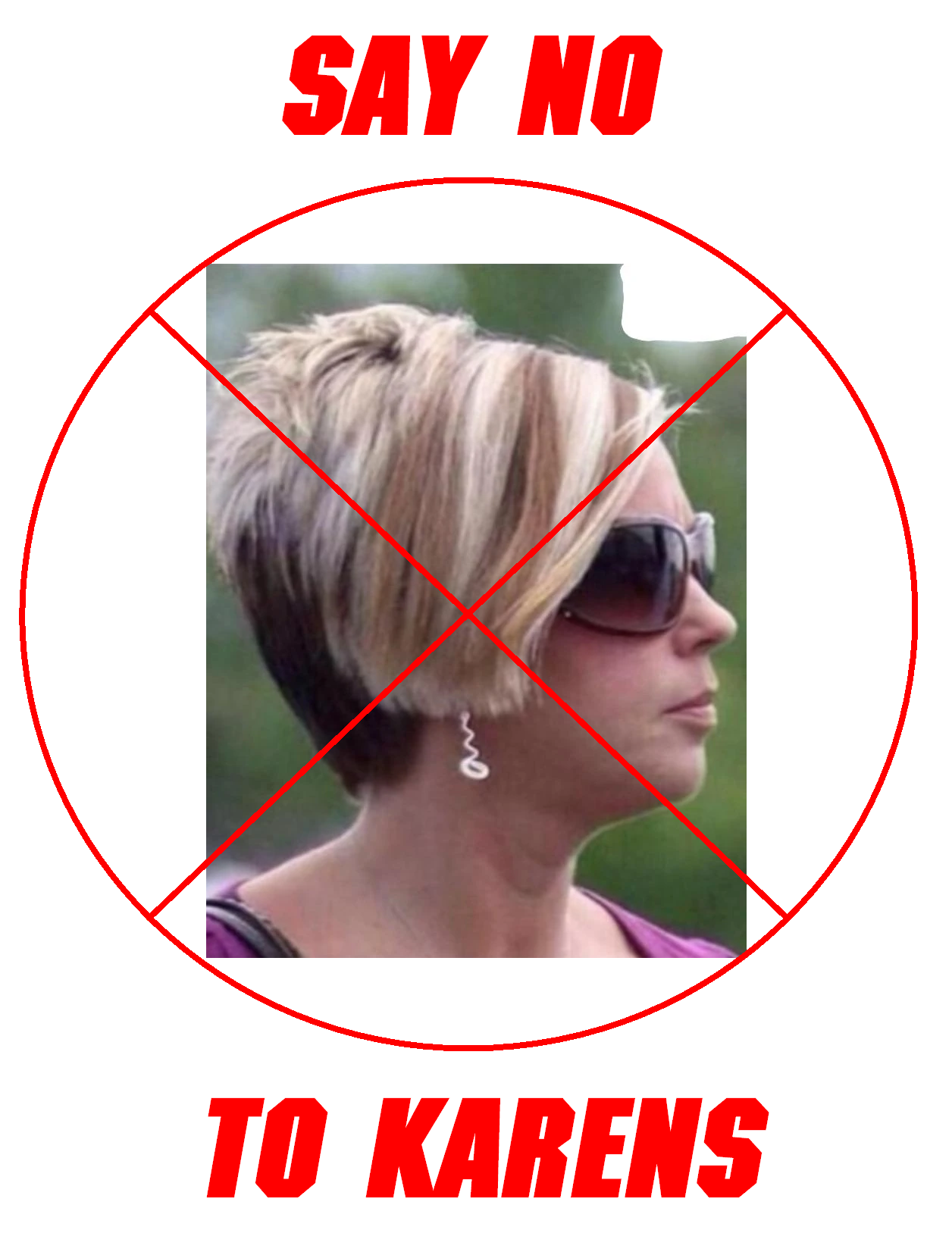 Warnschild „Warning No Karens Allowed“ – 20x30 Cm Metall/Zinn – Für Garten, Büro Oder Eingangsbereich