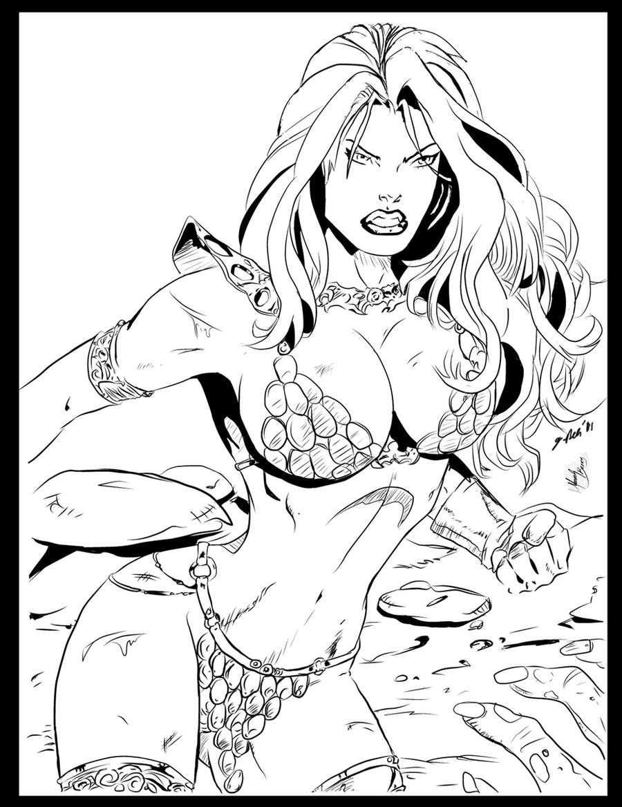 RED SONJA Penciling by Mariah Benes Ink By Me