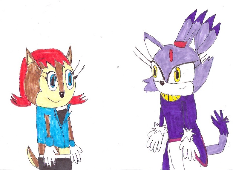 Sally Acorn With Blaze the Cat