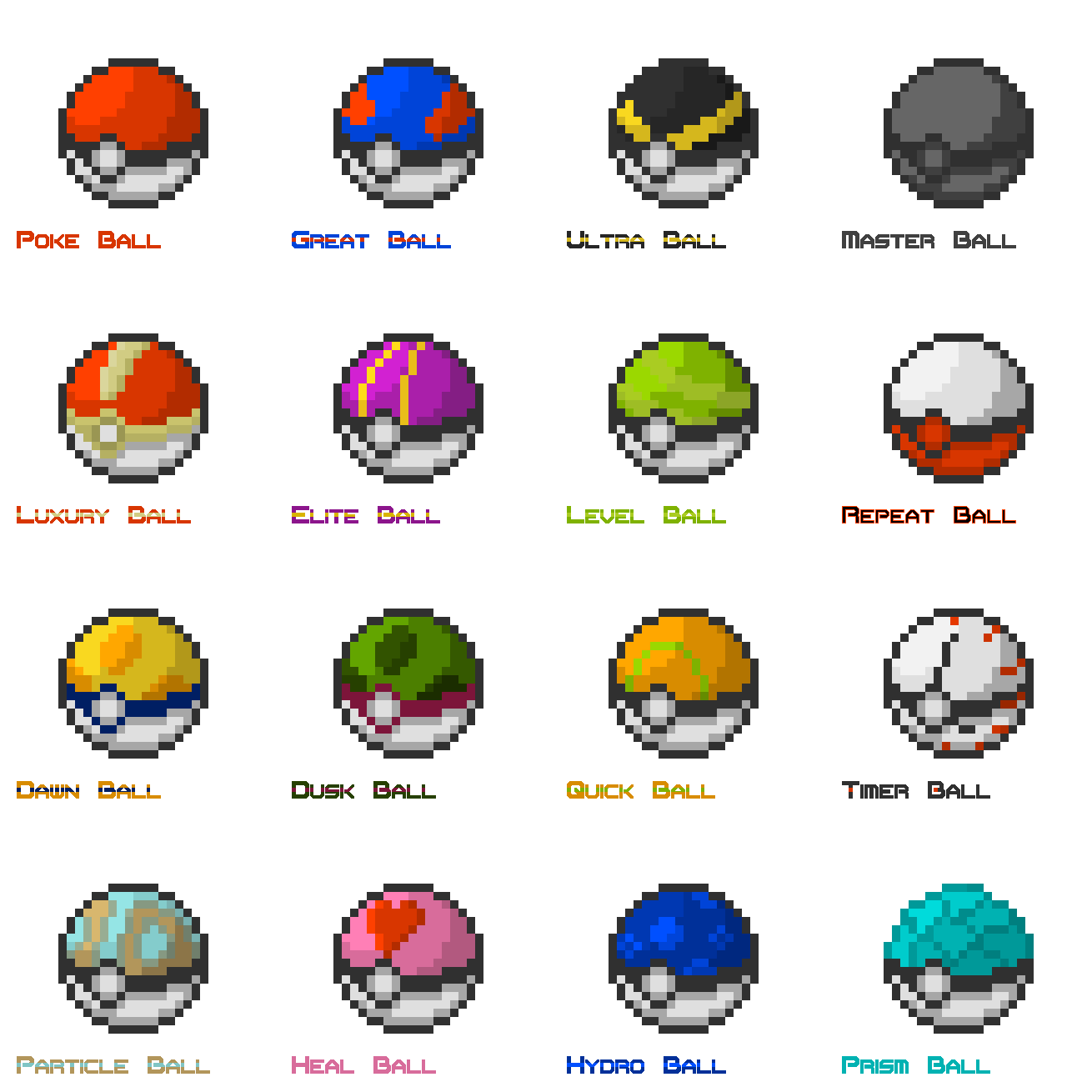 Pokeballs contest pixel art