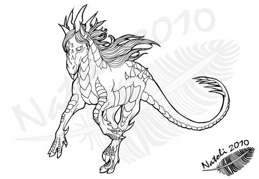 Nightmare horse -lineart-