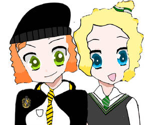 Me and Becs as hogwarts students