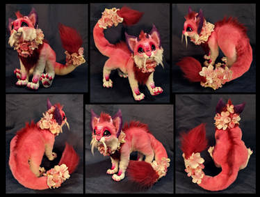 Cherry Blossom Dragon Kitten Poseable Doll