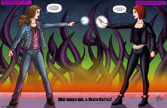 Hermione vs Willow Death Battle (drawn by mhunt)