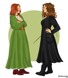 Willow and Hermione (by @ChillyRavenArt) by MattanzaMFedora