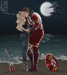 Captain Carter and Buffy's moonlit kiss by MattanzaMFedora