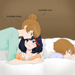 Sukuyo tucking Ryuko into bed