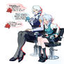 Willow Schnee bleaches Ruby's hair at salon