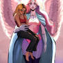 Queen Angella hoists Pouty Buffy