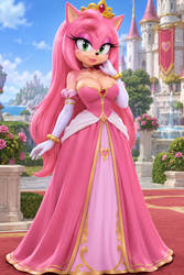 The Beautiful Princess Amy in the Castle Garden