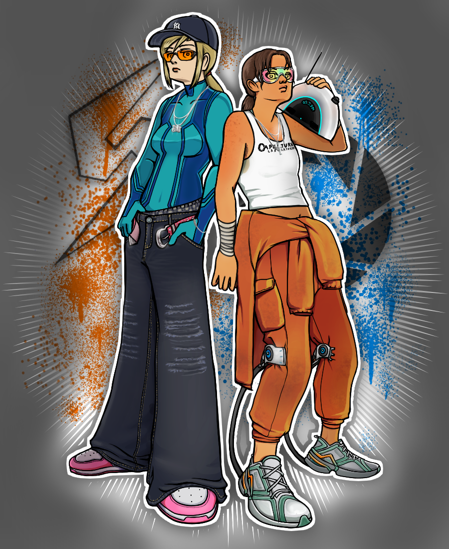 Samus y chell by lylathecreator on DeviantArt