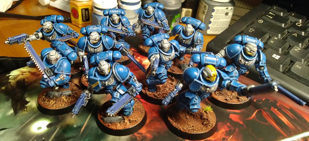 Kit Miniatures Warhammer 5 Assault Intercessors Primaris - Miniature Space Marines Warhammer 40K, Nuove Su Sprue, Con Basi Modellini Games Workshop - Foto 7