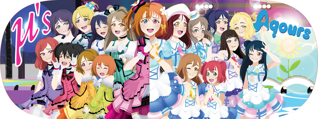 Download LoveLive Muse x Aqours (VECTOR SKATEBOARD) by TomatoAndLettuce on DeviantArt