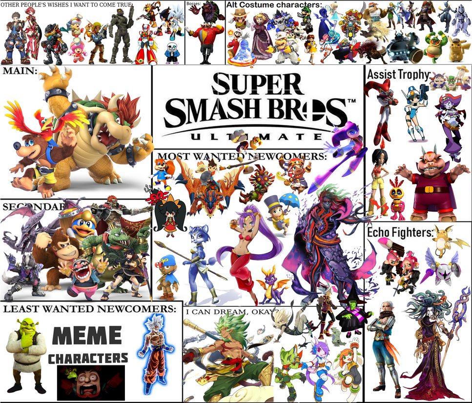 Smash Roster Large BIG Smash list by Ninjackz on DeviantArt