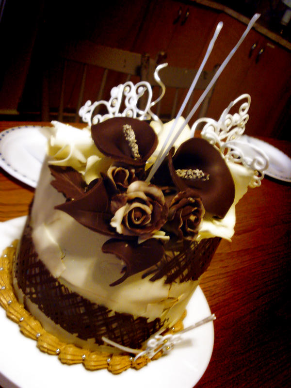 Choco Espresso Tower Cake Side