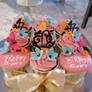 Pink Cupcakes with Gold Ribbon