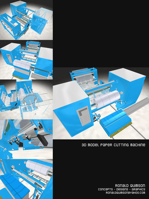 Paper Machine 3d Rendering 3D Paper Cutting Machine by roulletteDares on DeviantArt