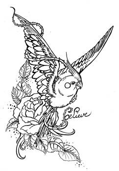 parakeet tatoo draw