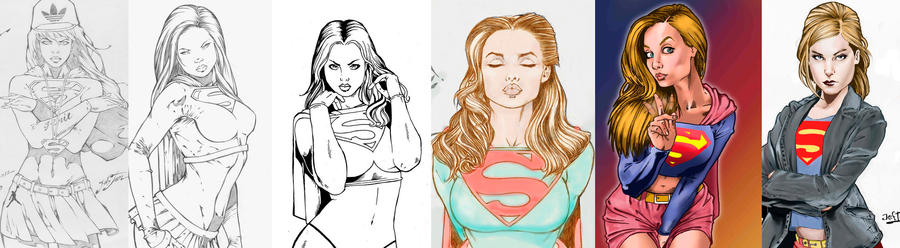 My evolution of my supergirl art's