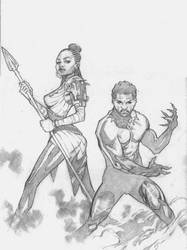 Black Phanter n shuri pencils