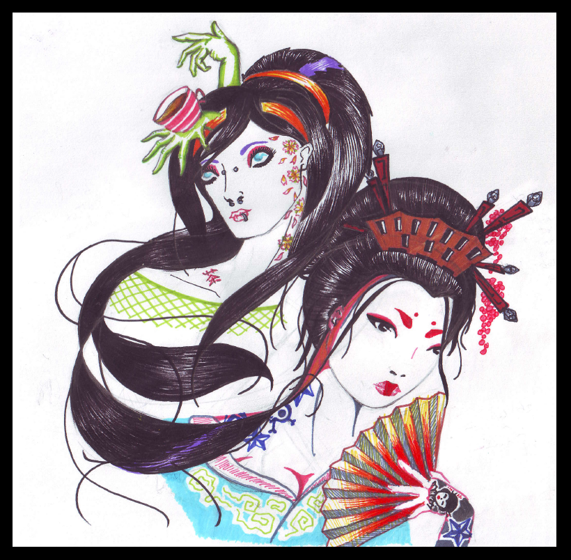 Geisha and Girl